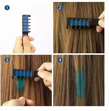 Set de 6 Tiza de Colores Para Cabello – Lavables y Seguros