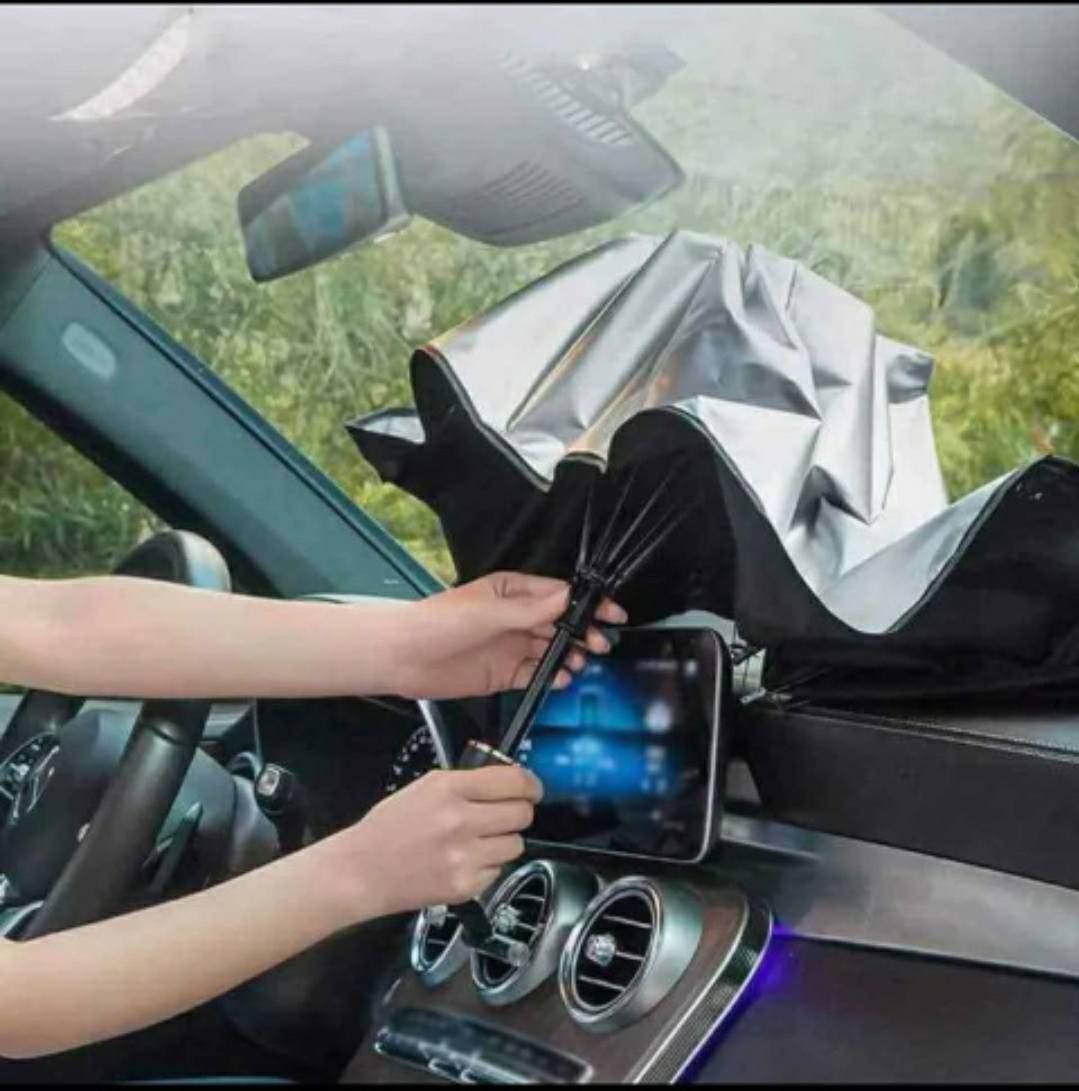 ☀️ Parasol Premium Tipo Paraguas para Auto – Bloquea el Calor en Segundos