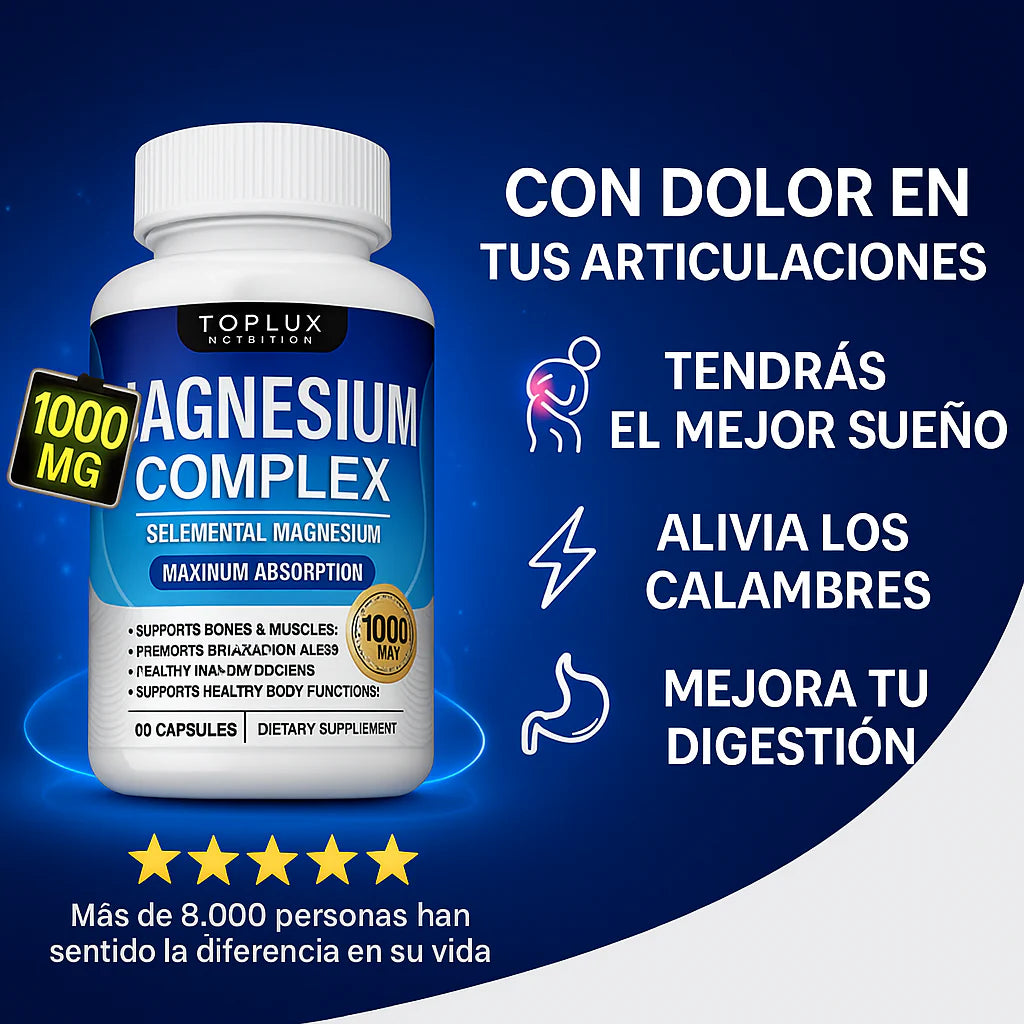 Completo de Magnesio Toplux Nutrition (8 formas) 1000mg