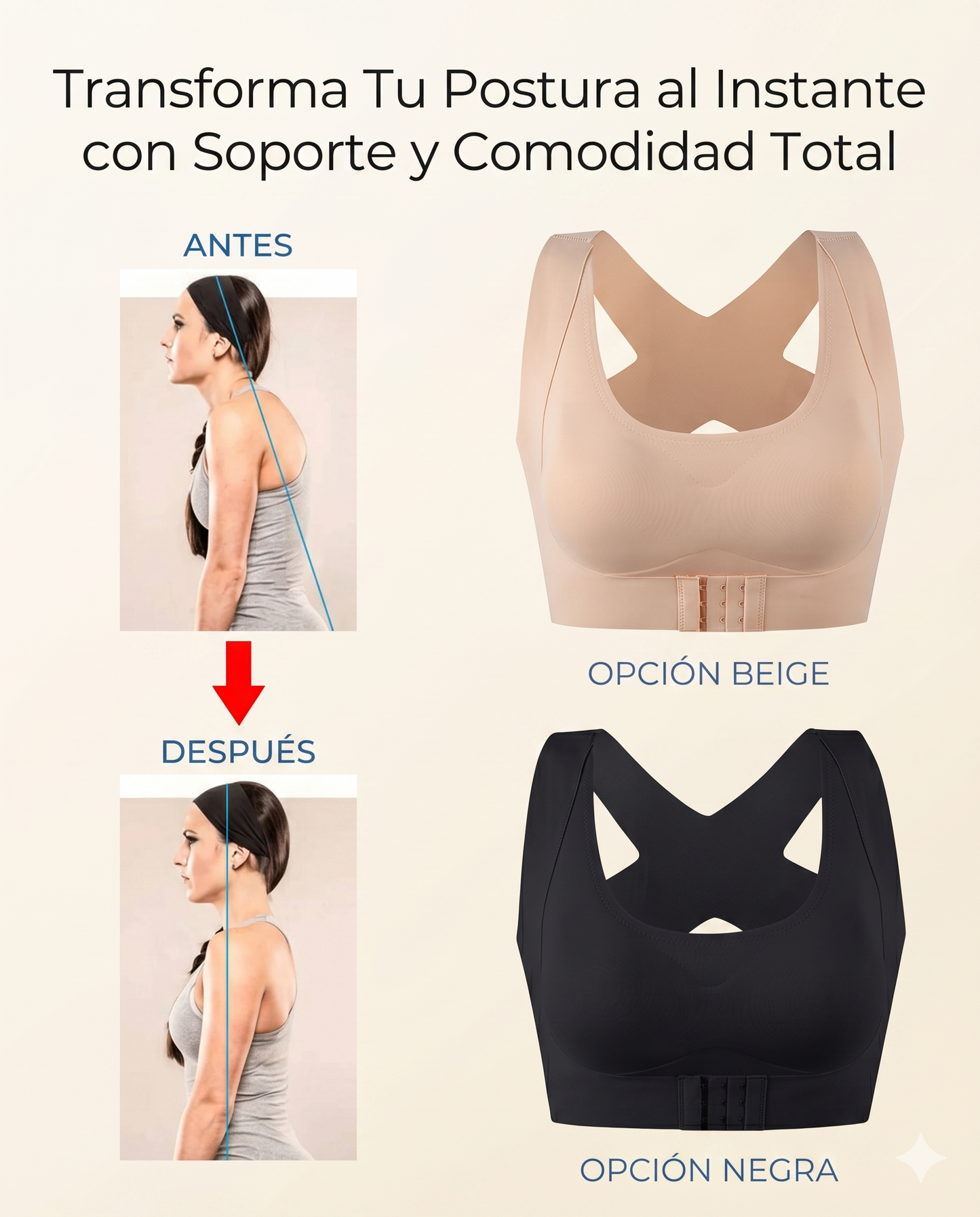 Sujetador Corrector de Postura 2 en 1 Vital Pro