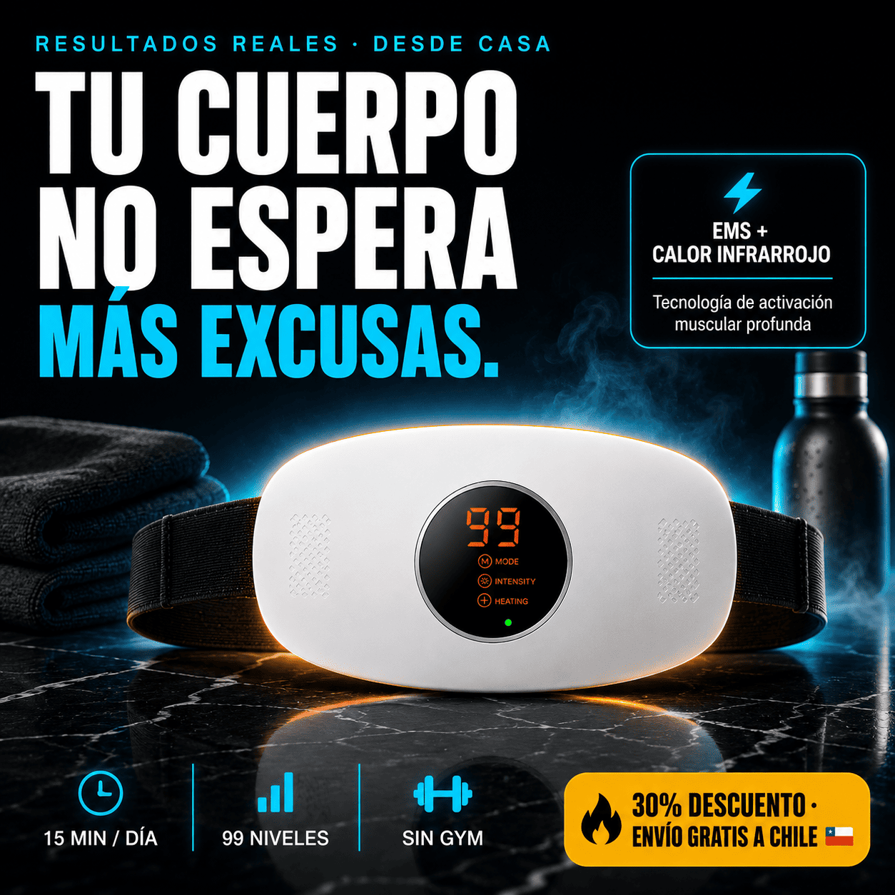 CoreFit EMS™ | Cinturón Abdominal Inteligente