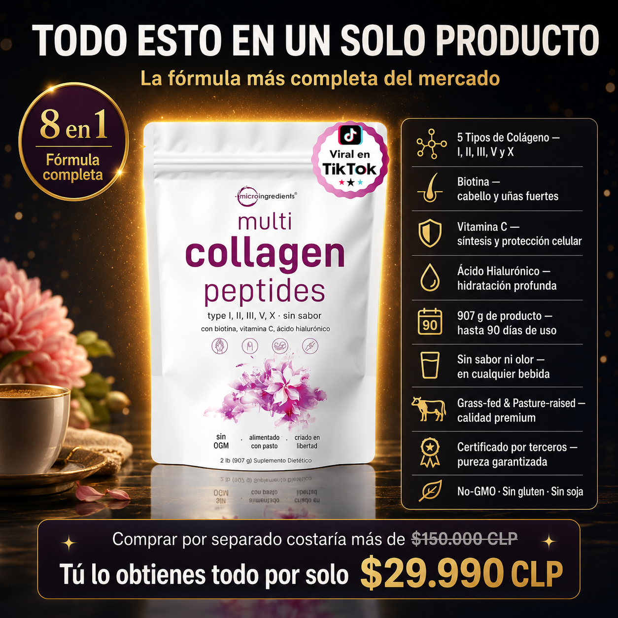 Multi Collagen Peptides – Colágeno Hidrolizado Premium