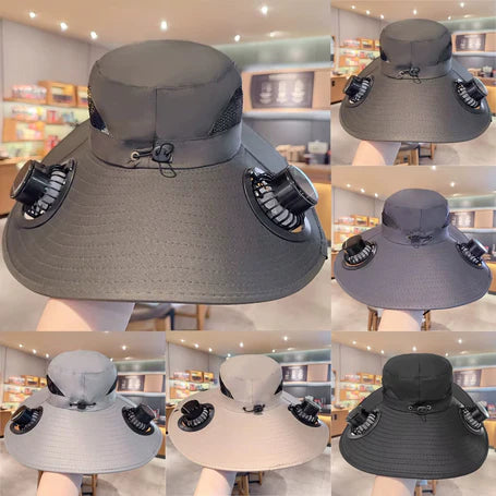 Sombrero con ventilador solar