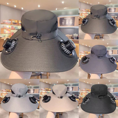 Sombrero con ventilador solar