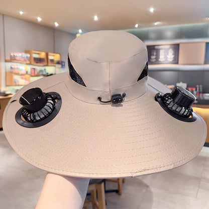 Sombrero con ventilador solar